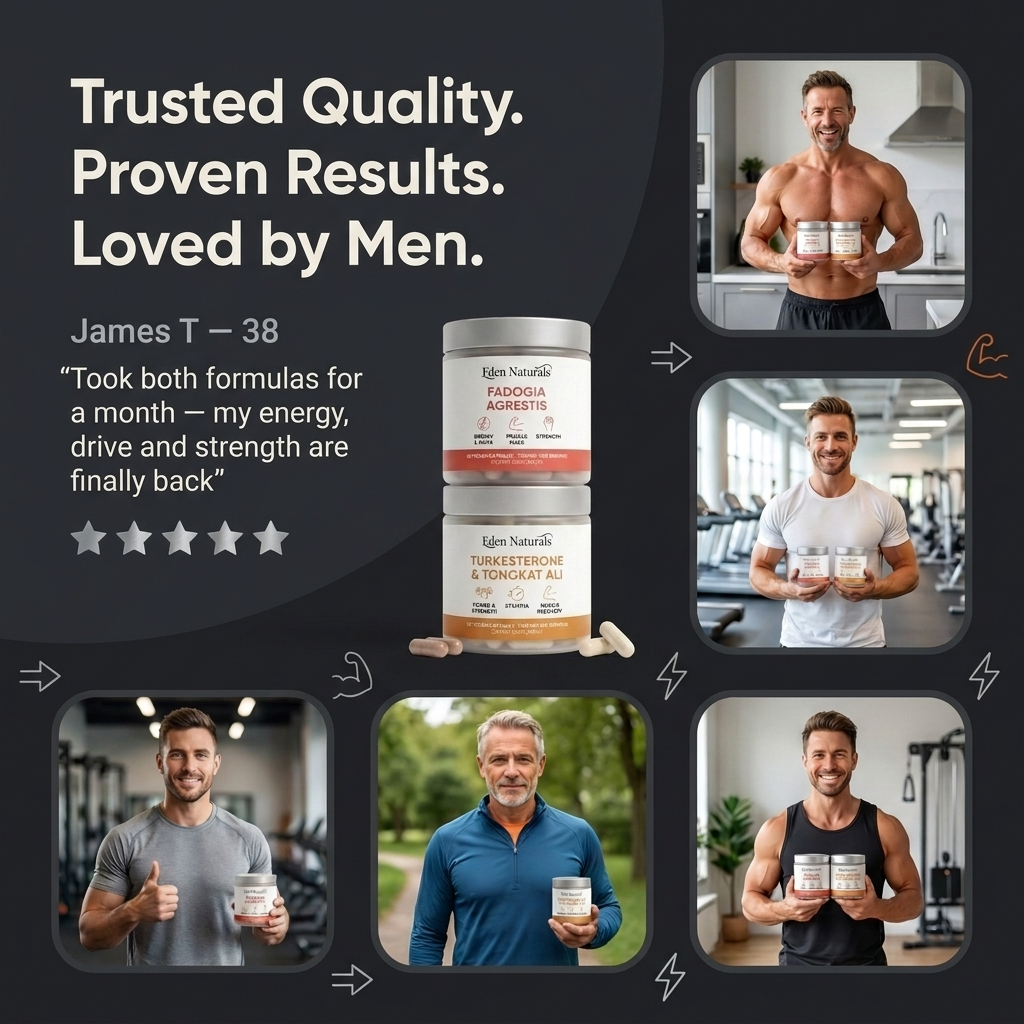 Fadogia Agrestis 1000mg + Turkesterone & Tongkat Ali 1000mg - Testosterone Support Stack for Men