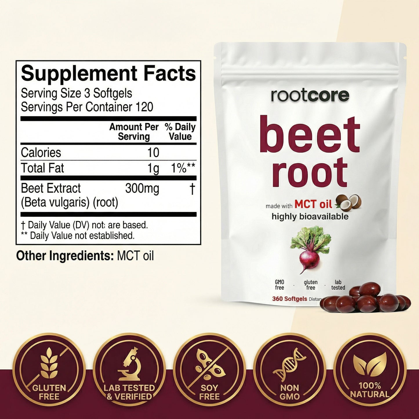Beet Root Softgels with MCT Oil