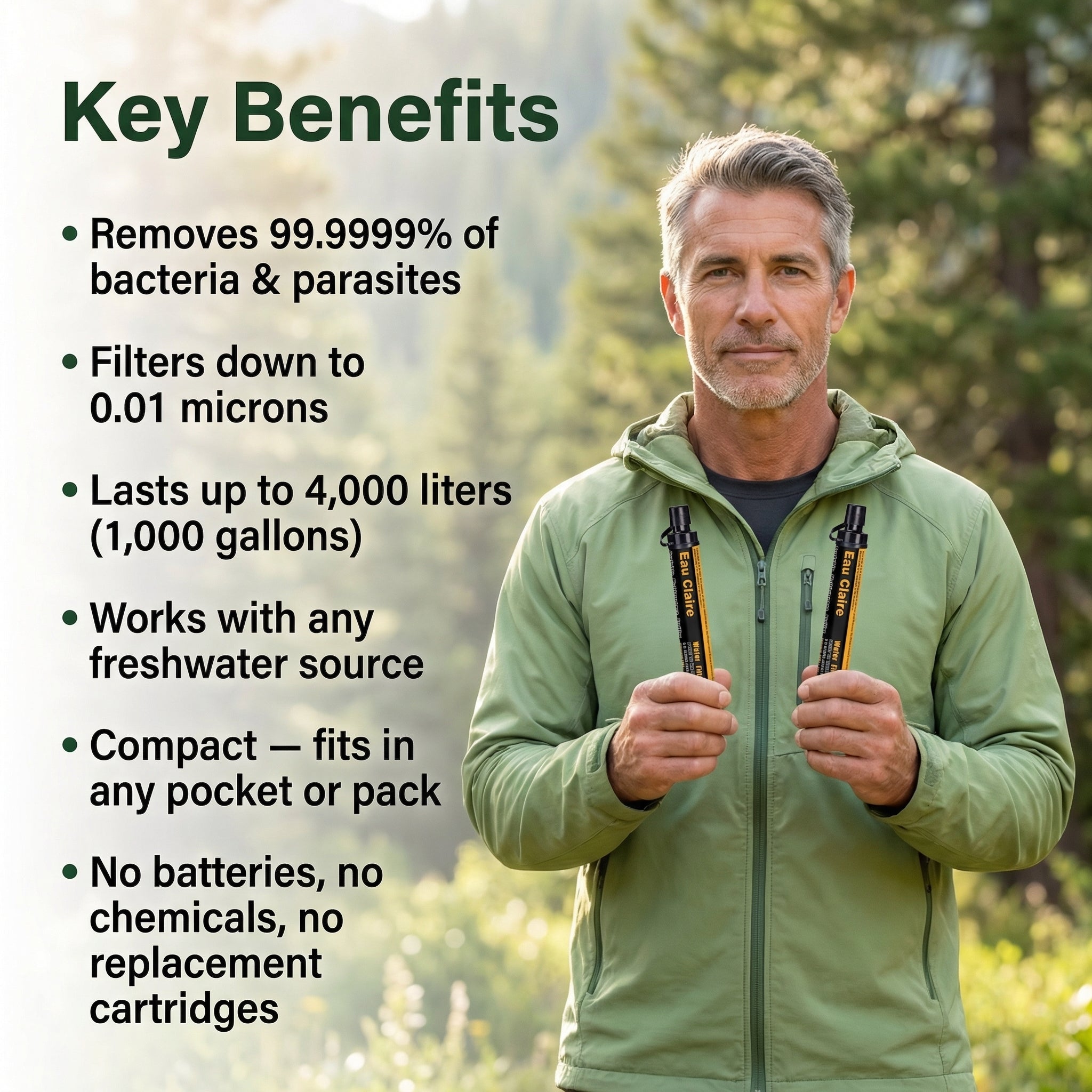 Eau Claire Portable Water Filter Straw