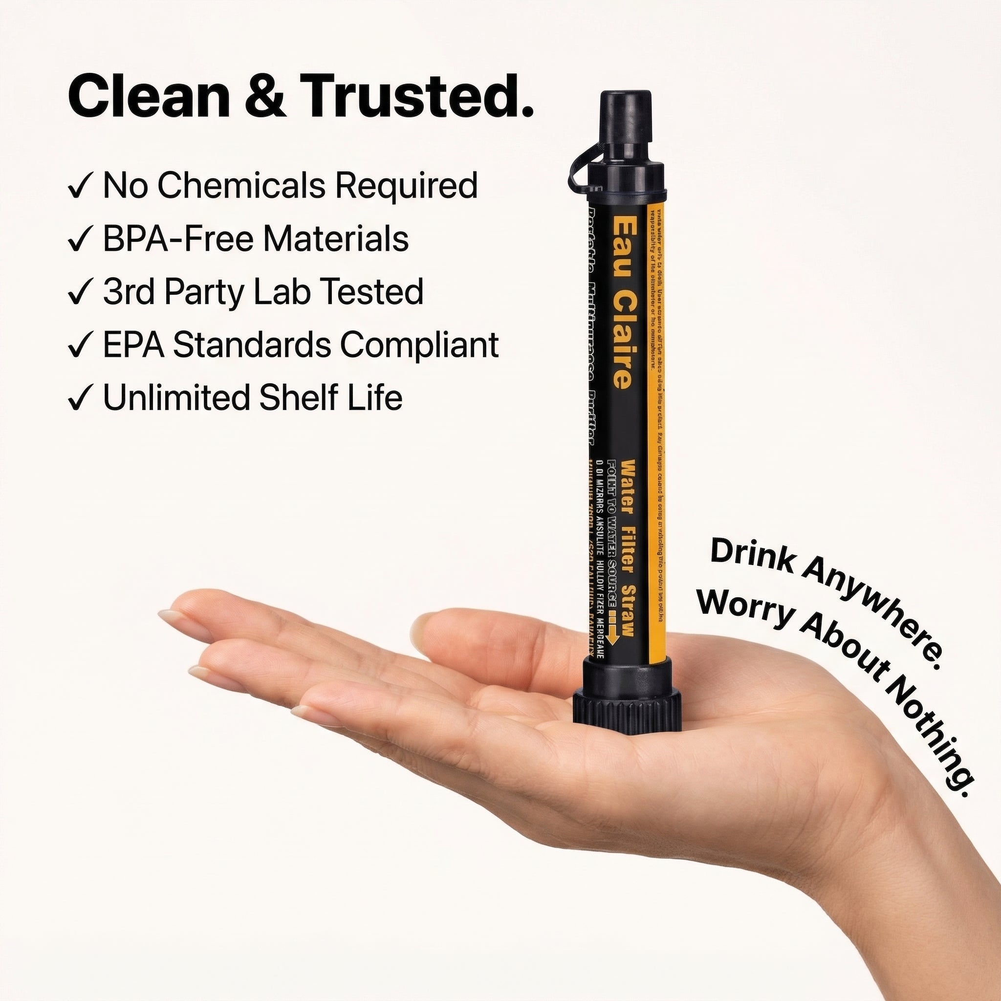 Eau Claire Portable Water Filter Straw