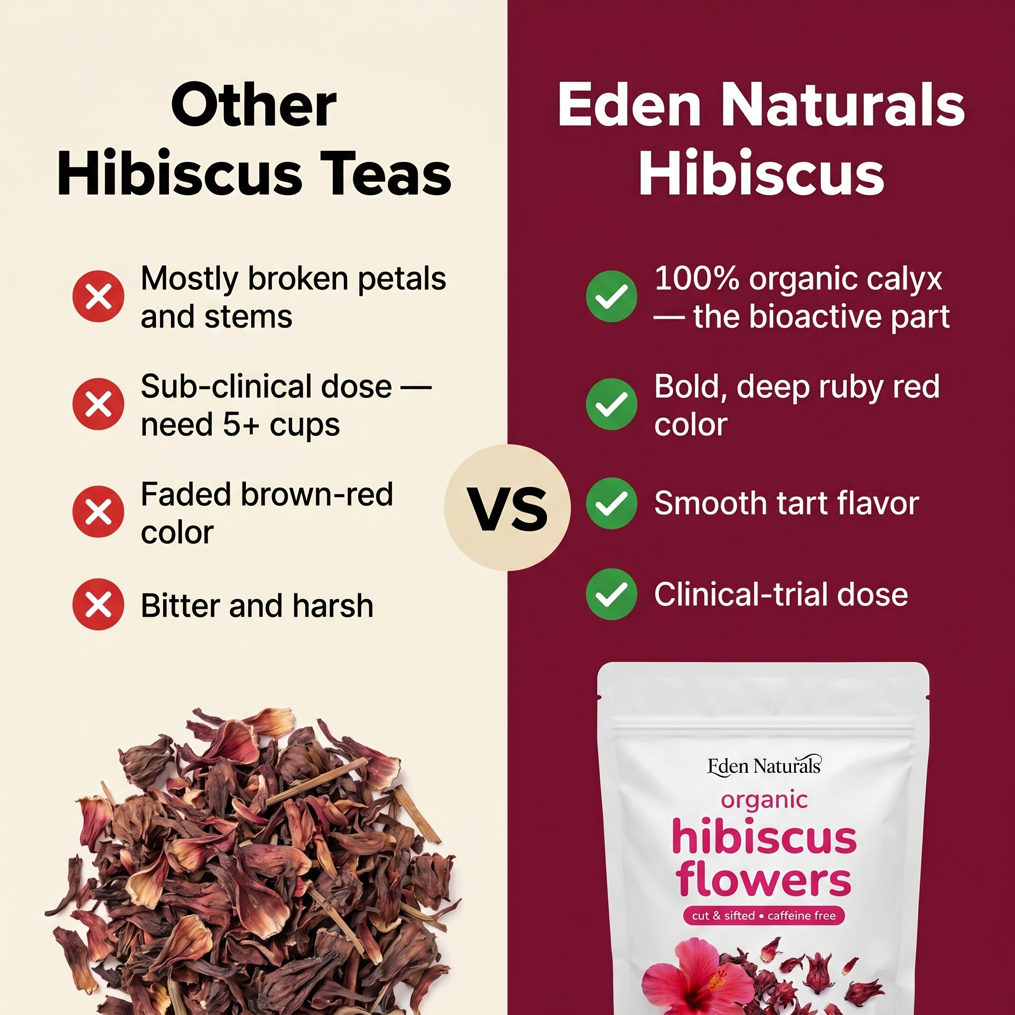 Pure Organic Dried Hibiscus Flowers