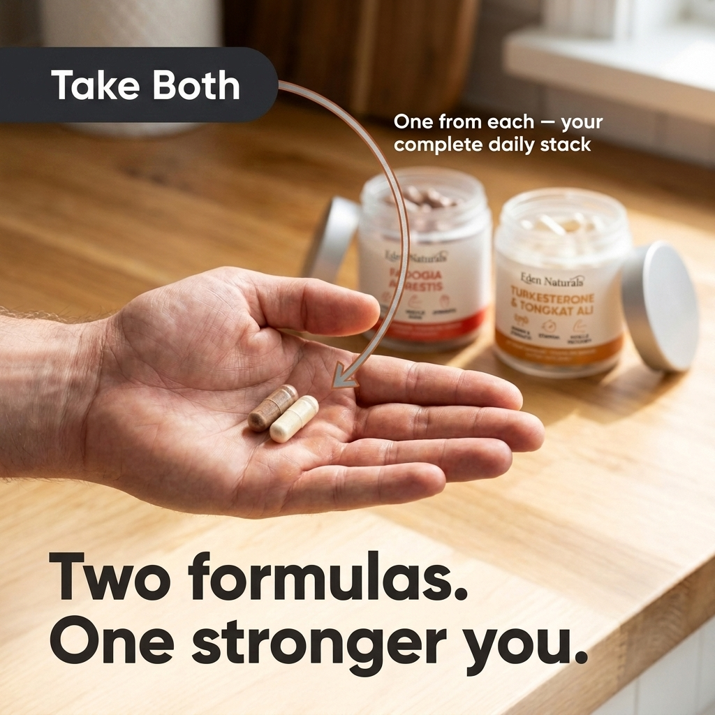 Fadogia Agrestis 1000mg + Turkesterone & Tongkat Ali 1000mg - Testosterone Support Stack for Men