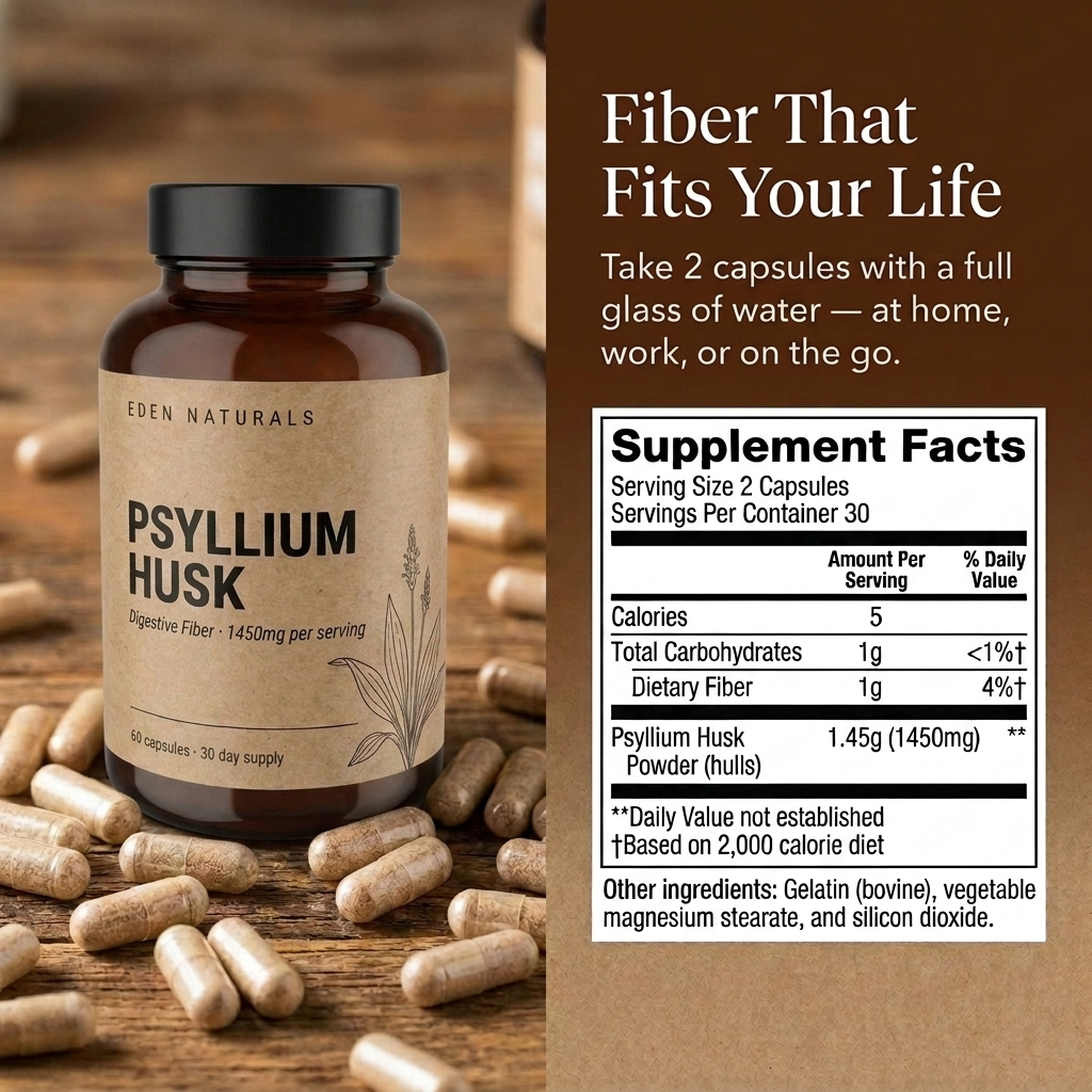 Premium Psyllium Husk Fiber 1450mg